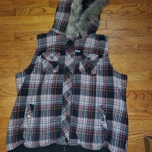 Women's  Plus 3X Fur Hooded Vest